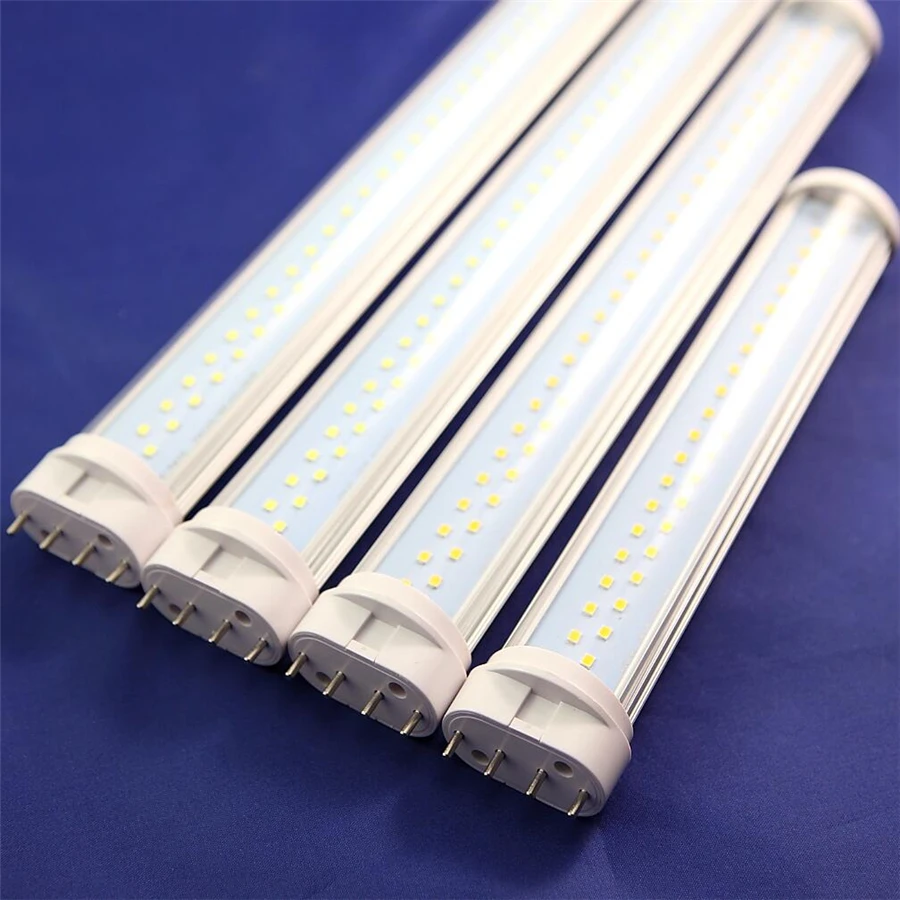 유백색 투명 LED PL 튜브 전구 조명, 플러그 인 클리어, SMD 2835, 2100-2300lm, 2G11 GY10Q 램프, 10W, 12W, 15W, 20W, 22W