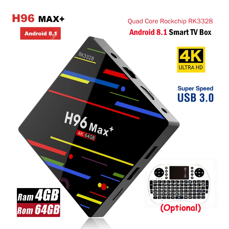 

H96 Max Plus Smart TV Box Android 9.0 4GB 64GB RK3328 Quad Core 1080P H.265 4K Google Player Store Netflix Youtube IPTV BOX H96