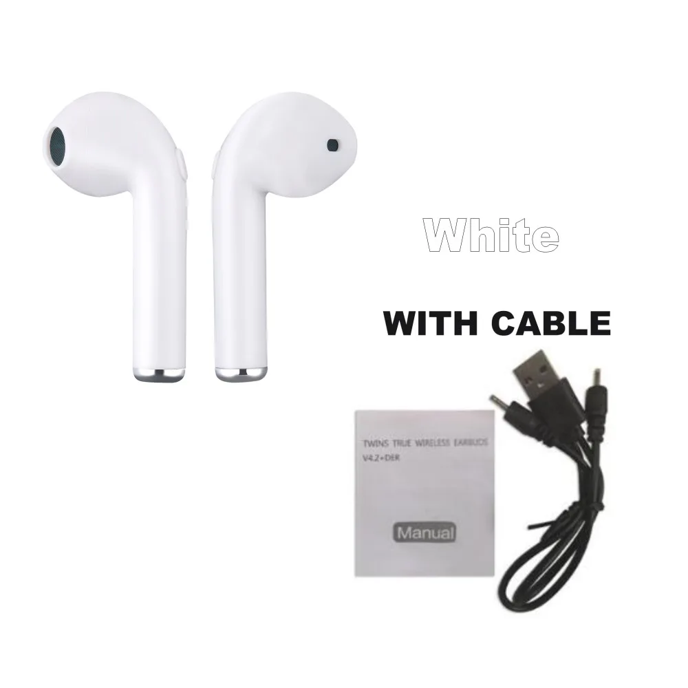 In-ear I7 i7s tws wireless Bluetooth Earphone Earbuds Headset earphones With Mic For apple xiaomi huawei phones with cables