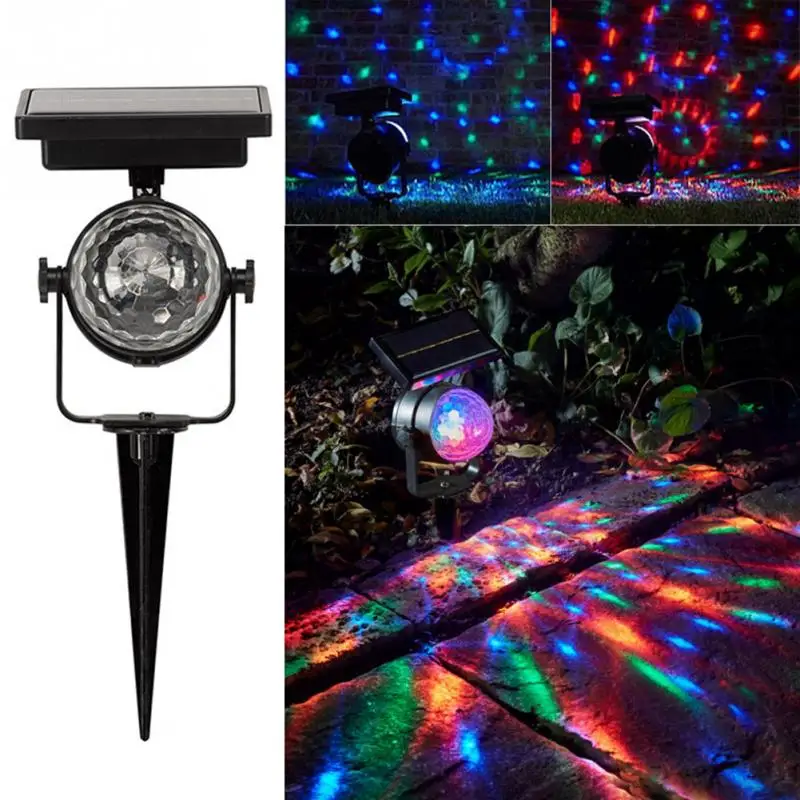 

Solar Projection Lamp Rotatable Colorful Lawn Solar Powered Light Outdoor LED Mixing Color Durable Christmas Party Holiday Lamp