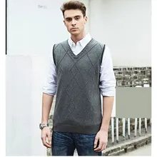 Осенне-зимний пуловер без рукавов с v-образным вырезом однотонные свитеры Топы универсальные Новые повседневные Прямые мужские модные майки
