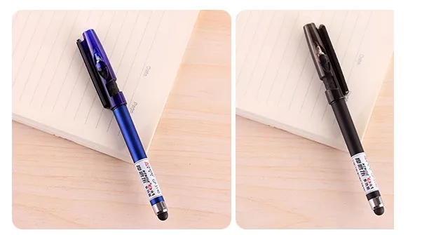 12 шт./партия многофункциональная стираемая ручка трения гелевая ручка 0,5 мм креативная Кристальный сенсорный экран pblue черный/синий