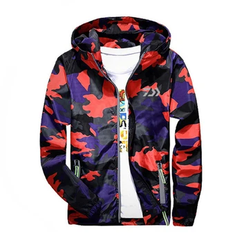 

Daiwa Men Waterproof Camo Fishing Clothing Hooded Jacket Quick-Drying Coat Fishing Shirt