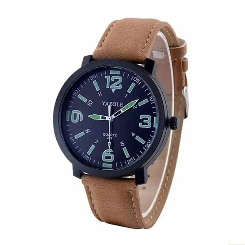 

For Business Men's Watches Luxury Luminous PU Leather Men Military Quartz Army Wrist Watch Relogios Glow in Dark