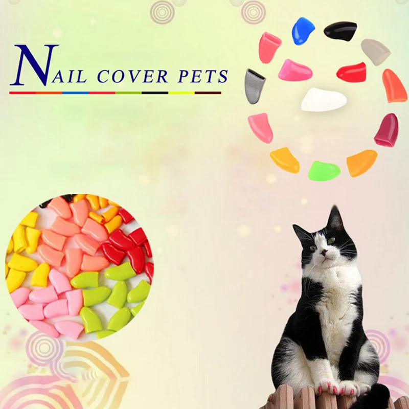 

20 Pcs Soft Silicone Soft Cat Nail Caps Colorful Cat Paw Claw Pet Nail Protector Cat Nail Cover Cat Grooming Supplies Christmas