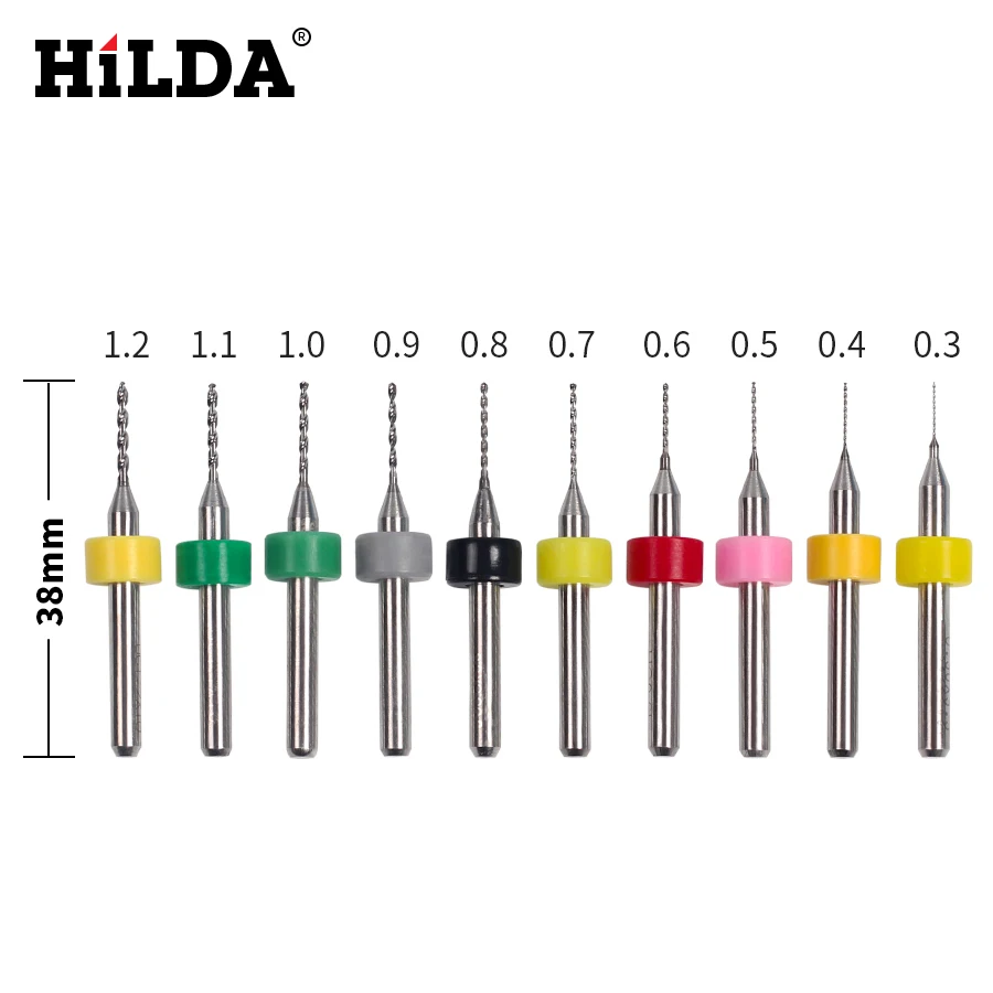 HILDA 10 шт. 0 3 мм до 1 2 PCB мини сверло Карбид вольфрамовой стали для печатной платы ЧПУ