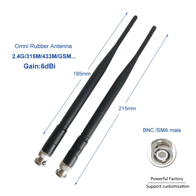 Внешний Wi Fi 2 4G 315 МГц 433 резиновый стержень мобильный BNC male 6dBi Omni 900/1800M GSM антенна 1
