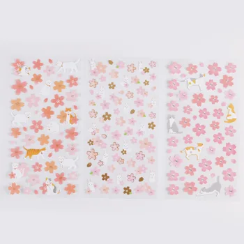 

1 Sheet Cherry Sakura Shiba Gilding Decorative Stationery Stickers Scrapbooking DIY Diary Album Stick