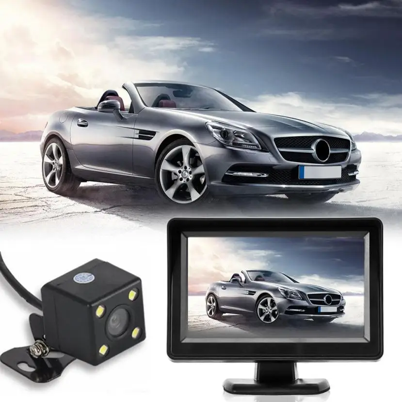 Новое поступление 4 3 дюймовый TFT LCD Автомобильный монитор зеркала заднего вида +