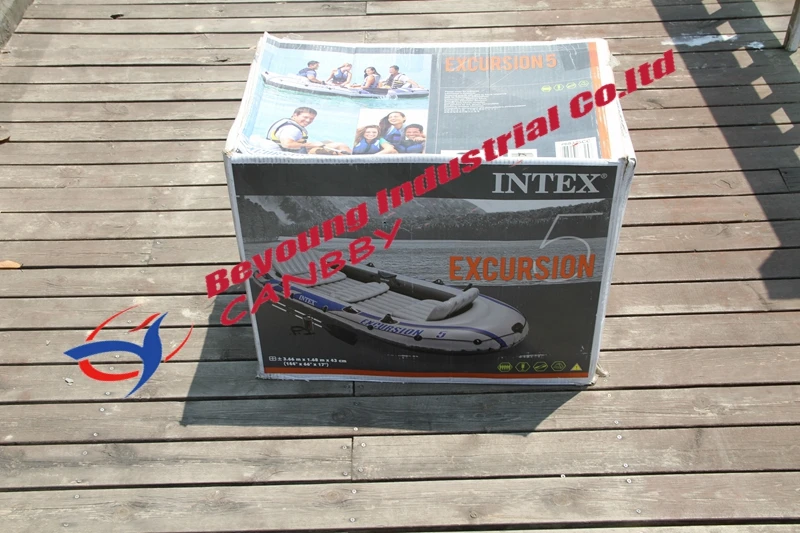 Intex Excursion 5 человек надувная лодка наборы/Большая надувная рыбацкая лодка для реки озера океана проект