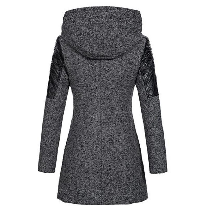 Sisjuly, зимнее пальто с капюшоном, осень, на молнии, тонкая верхняя одежда, на молнии, модное лоскутное Черное женское теплое ветрозащитное пальто, осень