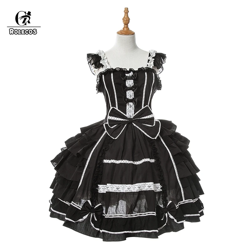 ROLECOS Sweet Dresses - OP Princess Cosplay Classic Dress JSK Victorian Grown Girls Vintage Costume - Pink White Bow Variant image 5