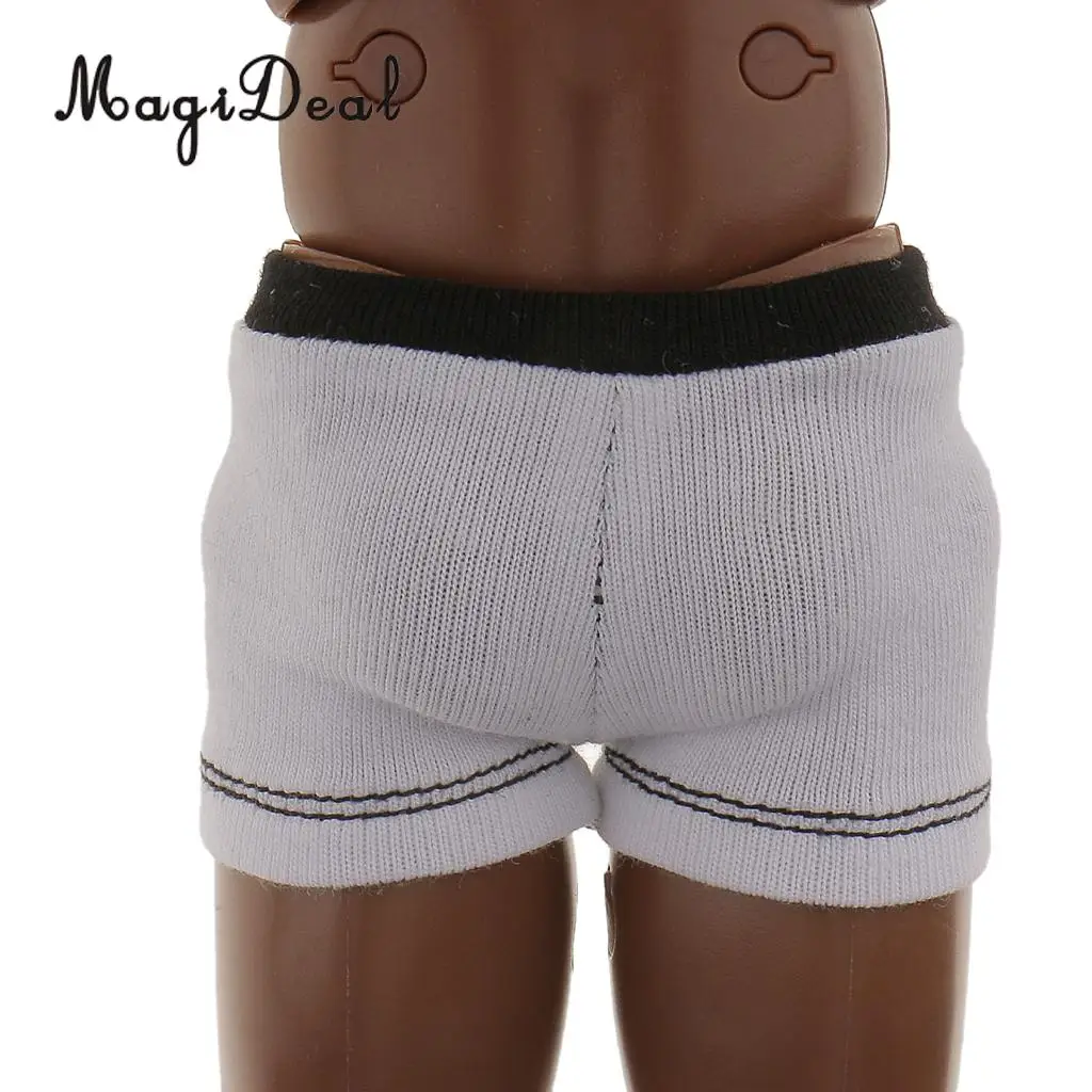 1/6 Scale Cotton Blend White Men Casual Underwear Boxers Fit for 12 Inch Male Action Figure Body  