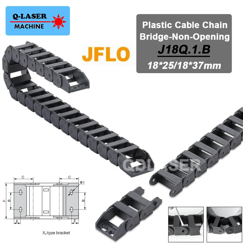 

Cable Chains 18x25 18x37mm Bridge Type Non-Opening Plastic Towline Transmission Drag Chain for Machine