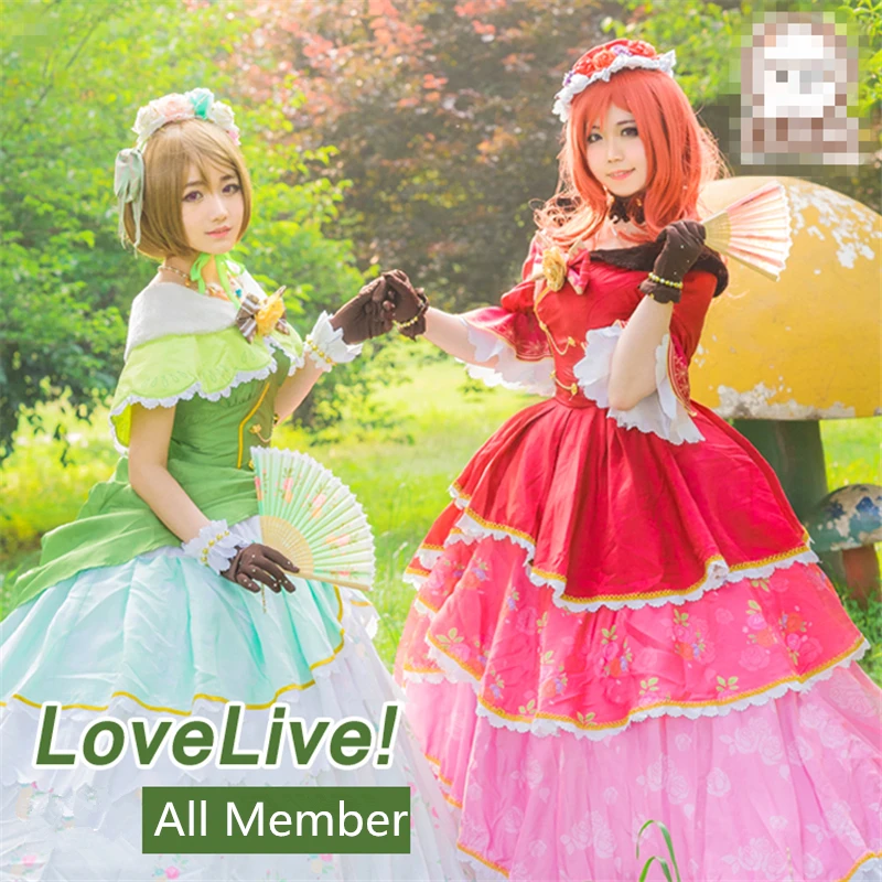 

2017 New Love Live Dancing Party Awakening All Member Kotori Sweet Lolita Dresses Cosplay Costume Long Dress Costume