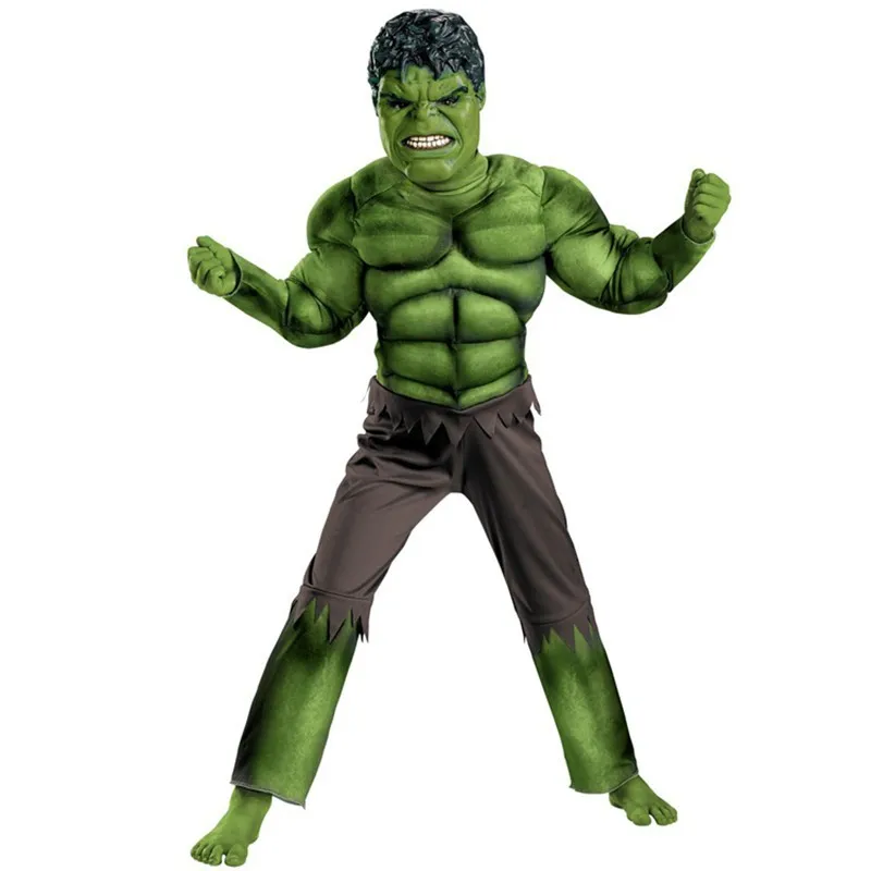 

Factory Direct Selling Boys Hulk Muscle Cosplay Clothing Kids Avengers Superhero Movie Role Play Party Halloween Purim Costumes