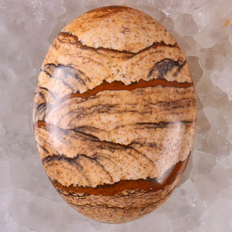 

40x30MM Picture Stone Oval Cabochon CAB GEM Jewelry Making 1PCS H087