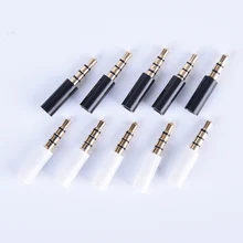 10 шт./лот 3,5 мм стерео гарнитура штекер с хвостом 4 полюса позолоченный 3,5 мм аудио разъем Jack адаптер Разъем для Iphone