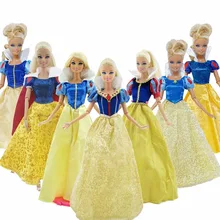 Accesorios de muñeca vestido clásico copia princesa blanca de nieve para Vintage Retro cuento de hadas vestido de fiesta ropa para juguete de muñeca Barbie