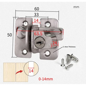 

Flip Door Latch Stainless Steel Bar Gate Latches Safety Door Lock With Key
