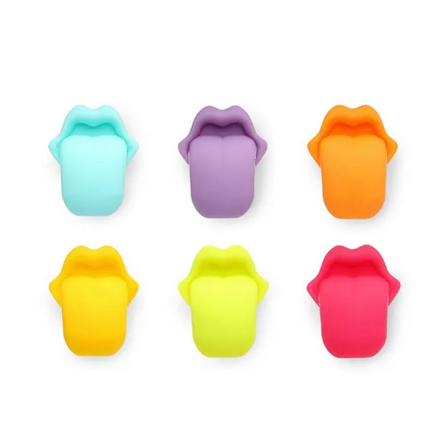 6 pcs Cool Tongue Party Dedicated Suction Cup Wine Glass Silicone Label Rubber Wine Glasses Recognizer Marker