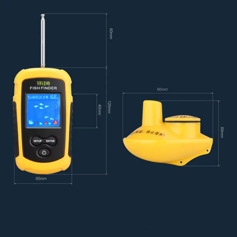 FFW1108-1 المحمولة 40 m عمق المدى لاسلكية صياد السمك Fishfinder 40 m مدى عمق المحيط بحيرة البحر الصيد