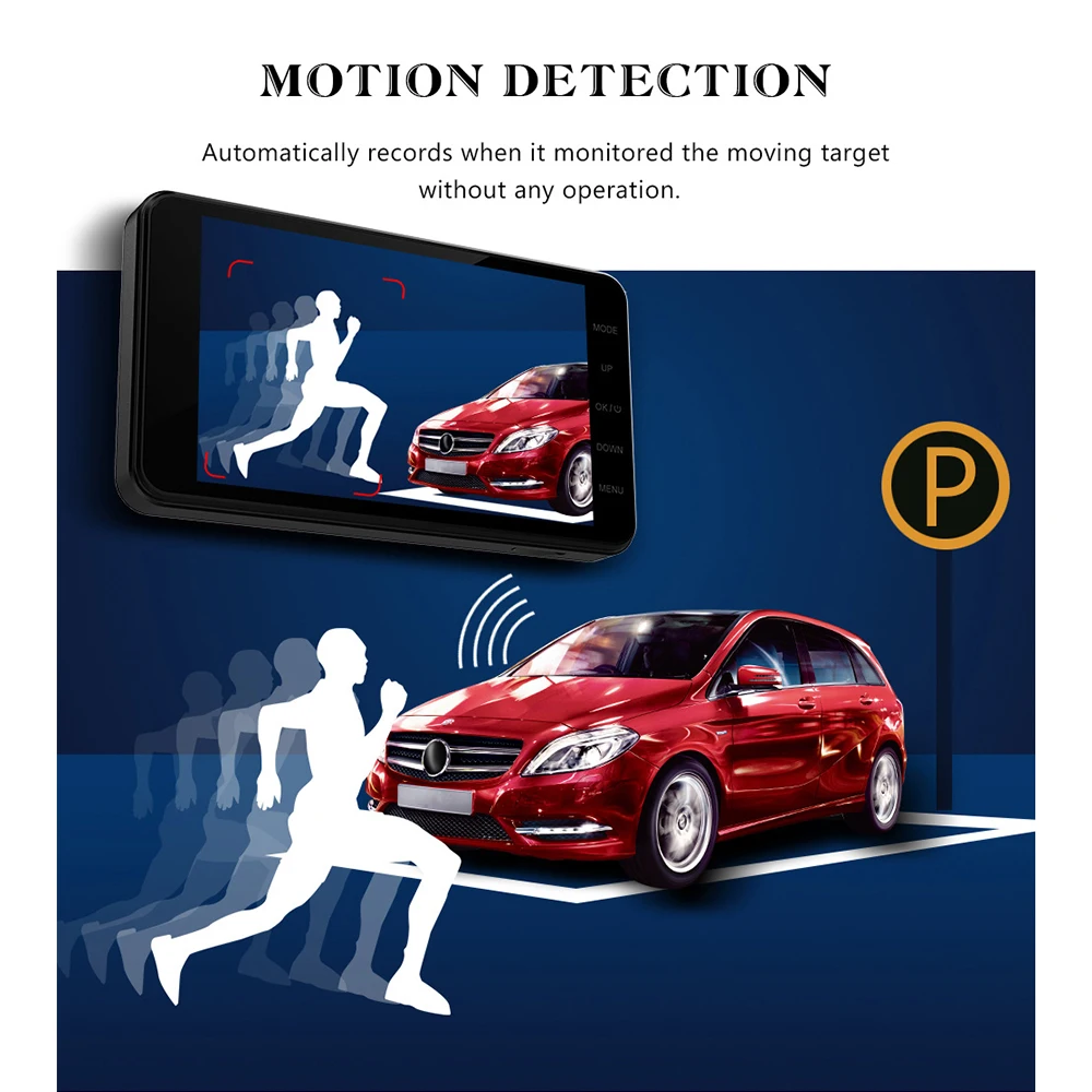 Горячая 4 &quotlcd ips Двойной объектив Автомобильный видеорегистратор FHD 1296P