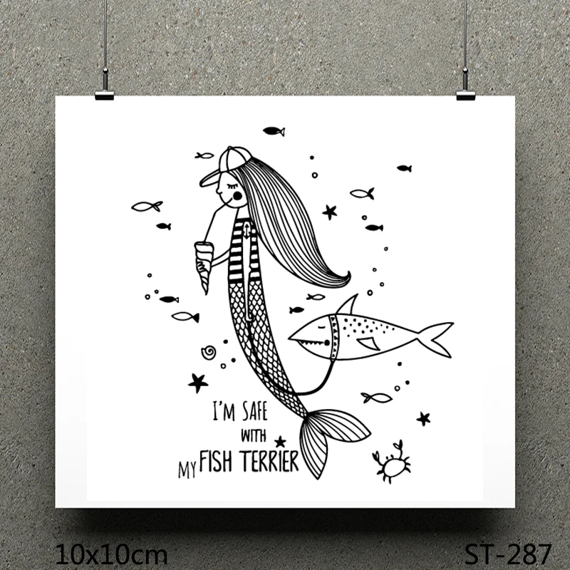 

AZSG Mermaid Clear Stamps/Seal For DIY Scrapbooking/Card Making/Album Decorative Silicone Stamp Crafts