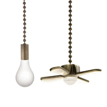 

Saim Ceiling Fan Pull Chain Decorative Metal Fan and Glass Bulb Shaped 12 Inch Decor Pullchains Celling Fans Pendant