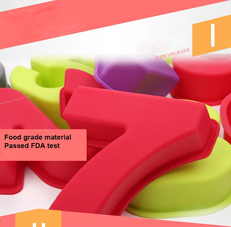 Красочный инструмент для выпечки Силиконовые в форме печенья формы 0-9 фигура конфеты шоколадные формы для выпечки кексов формы кухонные инструменты для украшения торта