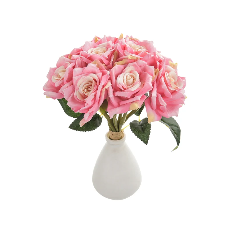 10 шт./лот искусственные розы свадебный букет белый розовый тайская Королевская роза шелковые цветы для дома украшения Свадебная вечеринка Декор