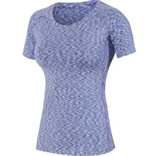 200 p! Женская Профессиональная впитывающая и быстросохнущая футболка, эластин компрессионная Облегающая рубашка с коротким рукавом, тонкая и против морщин