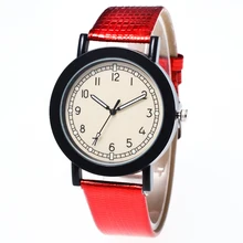 The new simple men and women watch Clockwise display show color leather strap quartz watch