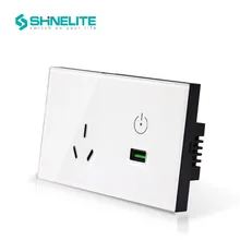 AU/US standard USB Wall Power Socket, White Crystal Glass Panel, Touch Switch USB Wall Socket with Wall Outlet, Touch SOCKET livolo new power socket eu standard cherry wood outlet panel 2gang wall sockets with touch switch c701 21 c7c2eu 21
