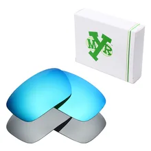 2 пары Mryok Поляризованные замена линз для Oakley Badman солнцезащитные очки цвета "ледяной синий" золото и серебро Титан