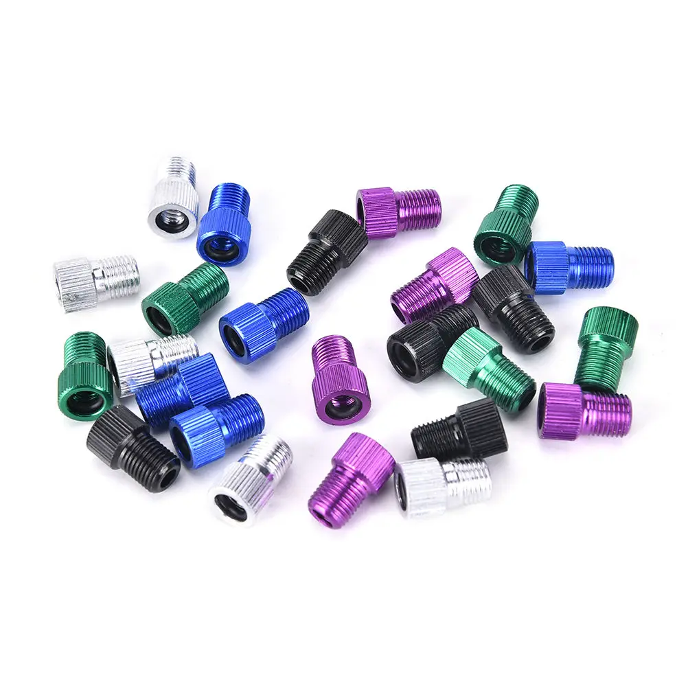 5Pcs/lot Bicycle Valve Adapter Bike Tire Presta to Schrader Tube Pump Tool Converter Random colors