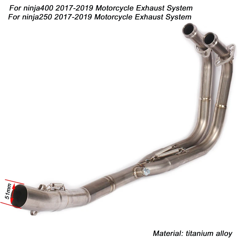 

for ninja400 250 2017 2018 2019 Motorcycle Full Connecting Pipe titanium alloy link Exhaust System