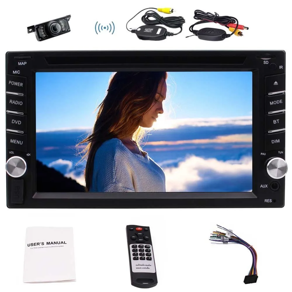 font b Wireless b font Rear Camera Double 2 Din In Dash 6 2 Car