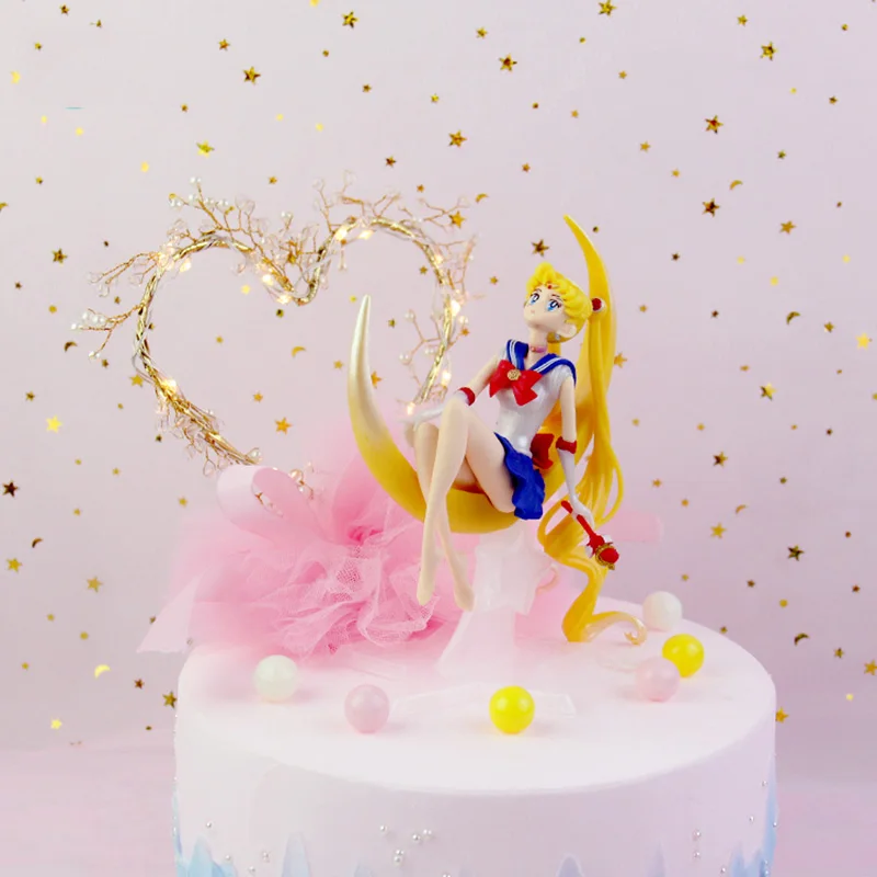 15 см Сейлор Мун Tsukino Usagi ПВХ экшн фигурка торт украшения поставки фигурки