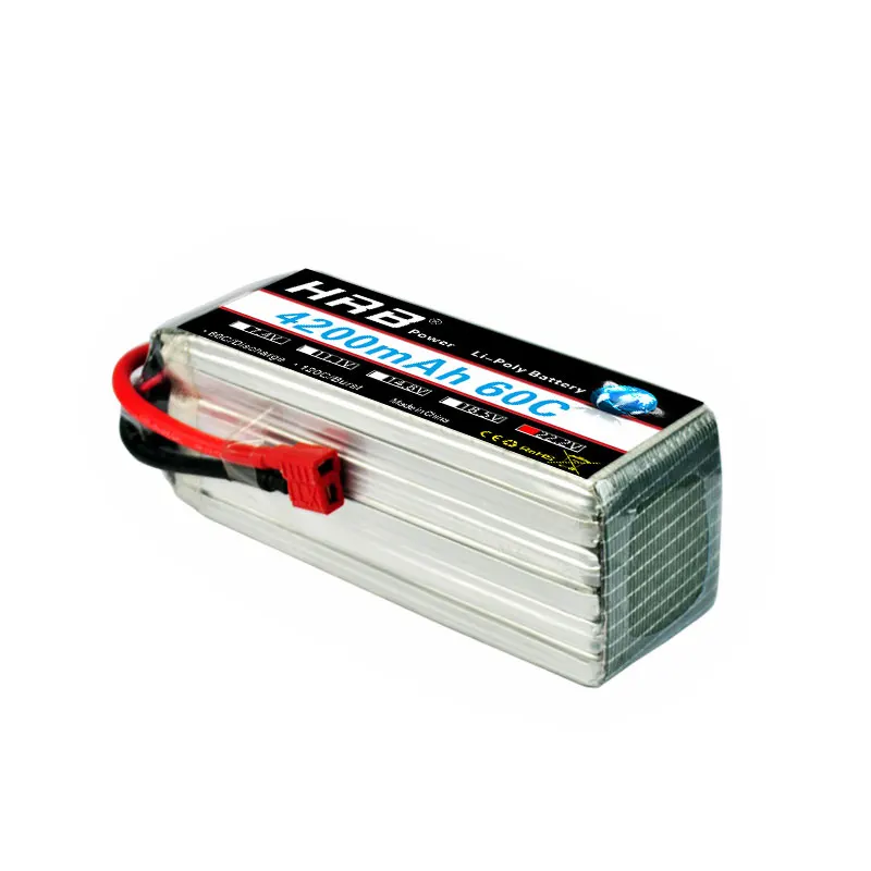 HRB ipo батарея 6S 22,2 V 4200mah 60C скорость передачи данных 120C xt60 deans xt90 RC Lipo батарея для RC квадрокоптера