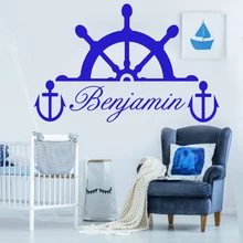 Custom Name Rudder Wall Stickers Art Wall Decor For Baby Room Kids Rooms Decoration Decal Creative Stickers