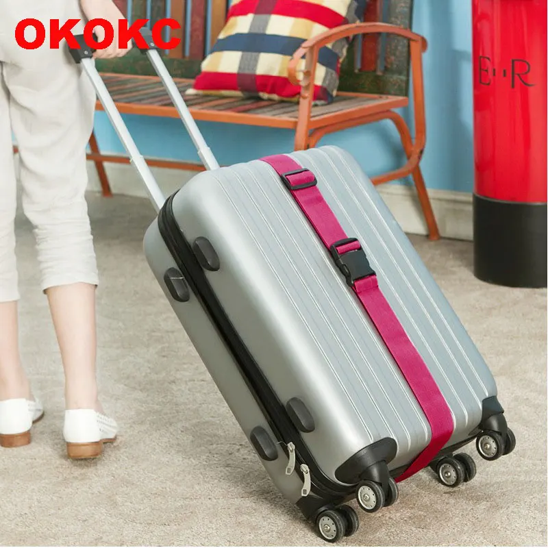 OKOKC Регулируемый эластичный багажный ремень для путешествий классический практичный багажный ремень для путешествий легкая упаковка аксессуары для путешествий 1,8 м