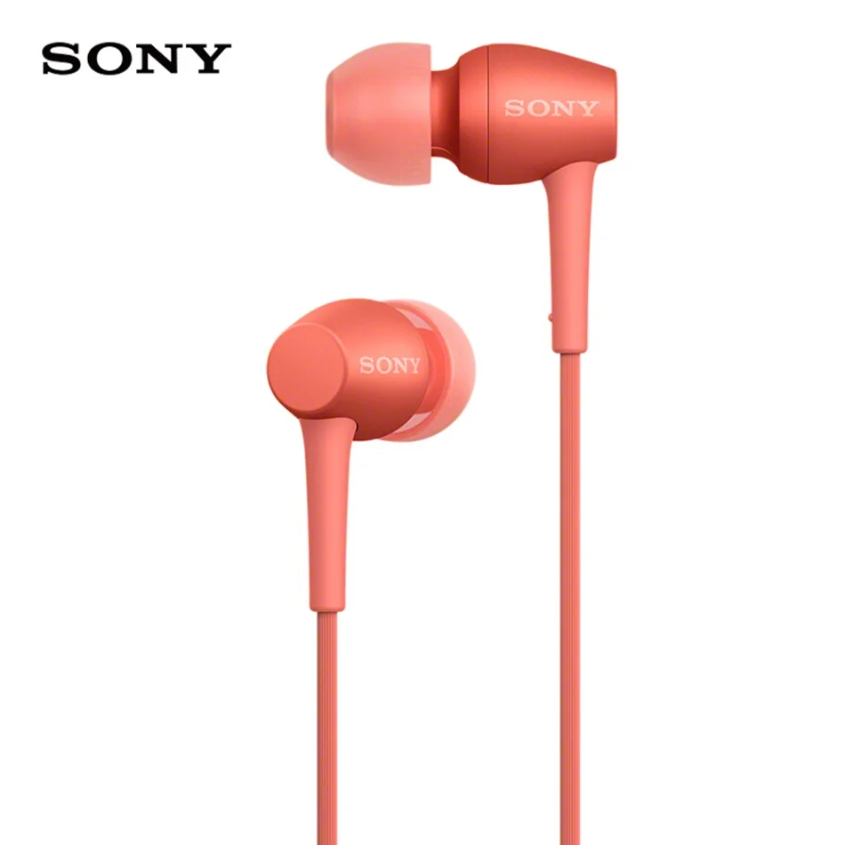 Original SONY IER-H500A Headphones 3.5mm Earbuds Stereo Music Earphone Smart Phone Headset Handsfree with Mic for Xperia 10P - Цвет: Красный