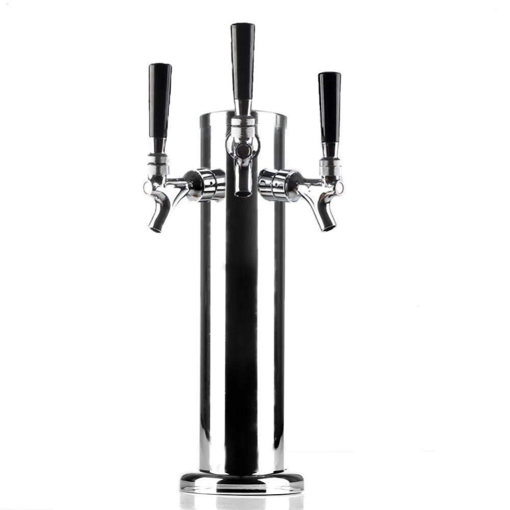 

Triple Faucet Stainless Steel Wine Column with Non-adjustable Faucet Draft Beer Tower Home Brew Accessories Triple Beer Tap