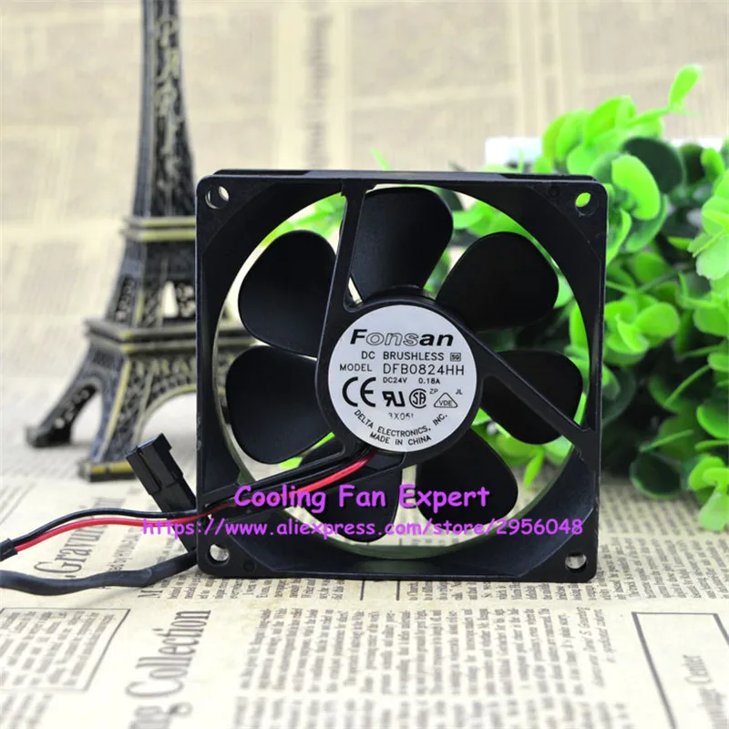 DFB0824HH DC 24 V 4 32 W 0.18A 80*80*25 мм 8025 8 см 2 шт/комплект проводов PIX525 брандмауэр Вентилятор