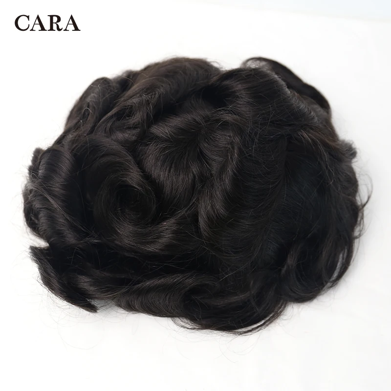 

men hair toupee thin skin mono system and Swiss lace & PU toupee men 10x8 inch size 100% Brazilian human hair 1b color