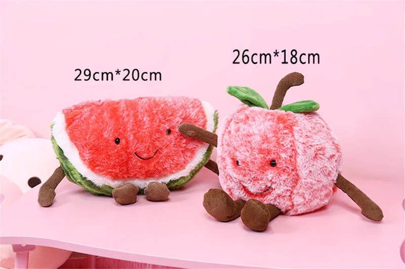 New Fruit Vegetables Plush Toys Fruit Watermelon Cherry Stuffed Pillow Sofa Toys For Children Girls Gift Doll9