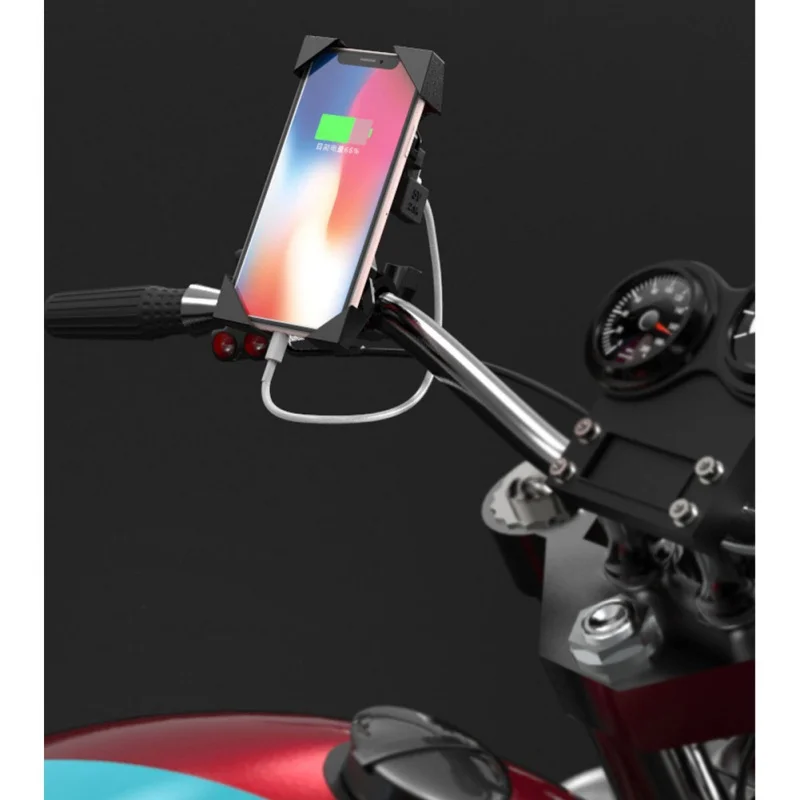 

Portable Motorcycle Phone Holder With USB Mobile Phone Charger Car Holder Mountain Bike