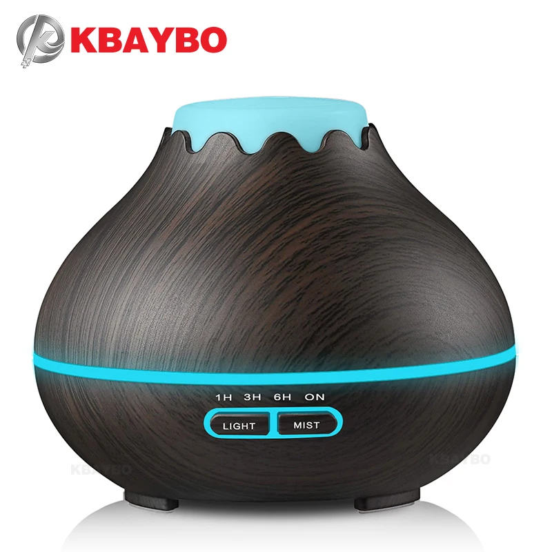 

KBAYBO 400ml Air Humidifier Essential Oil Diffuser Aroma LED Lamp Aromatherapy Electric Aroma Diffuser Mist Maker for Home Wood