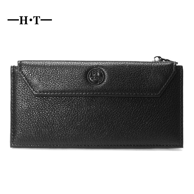 

HT Multifunctional Card Wallets Genuine Leather ID Credit Card Holders Long Design Large Capacity 20 Bit Slots Business Cover